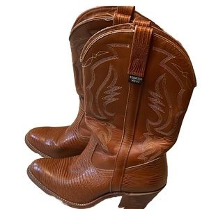 Capezio West Faux Leather Embroidered Heeled Western Cowboy Boots Size 9.5